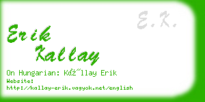 erik kallay business card